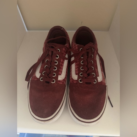 Vans Platform Sneakers Women’s size 6.5 red houndstooth plaid - Picture 1 of 9